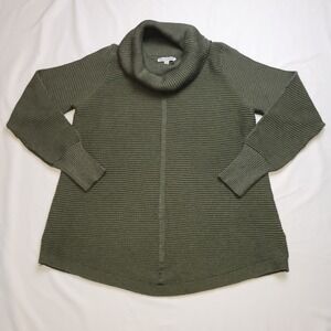NorthStyle Women's Green Textured Knit Cowl Neck Sweater Medium